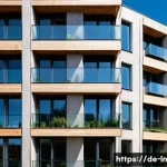 Home 20 다세대 주거 설계의 혁신 기술 - **Prompt 1: Modern Sustainable Multi-Family Housing in Germany**
A wide shot of a contemporary m...