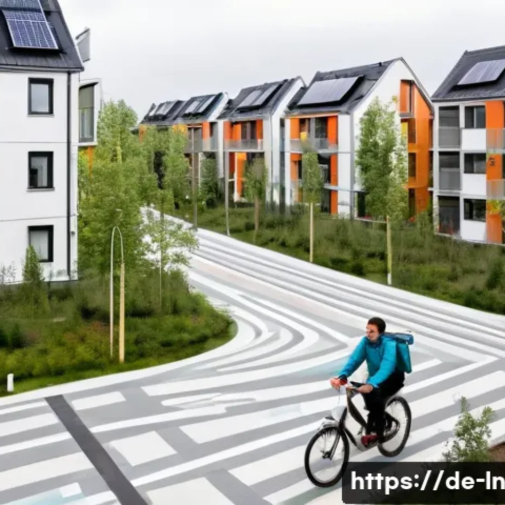 다세대 주거의 투자 유치 전략 - A modern German urban residential neighborhood with sustainable multi-family buildings featuring gre...