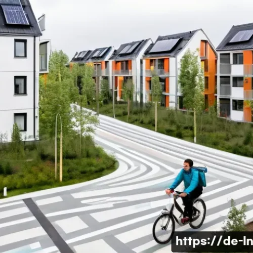 Home 29 다세대 주거의 투자 유치 전략 - A modern German urban residential neighborhood with sustainable multi-family buildings featuring gre...