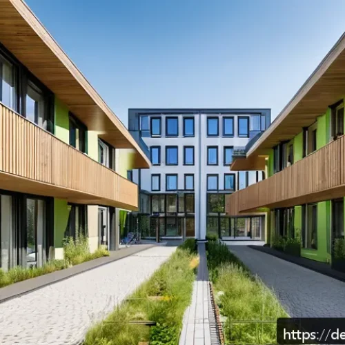 Home 28 다세대 주거의 원주율 증가 원인 - A modern multifamily residential building in a dense German urban setting, featuring clean, energy-e...