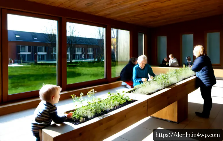 다세대 주거의 공간 디자인 혁신 사례 - Photorealistic architectural interior of an innovative multigenerational housing complex in Freiburg...
